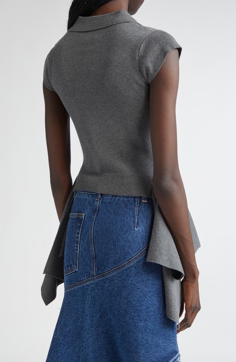 MONSE Handkerchief Hem Polo, Alternate, color, Charcoal