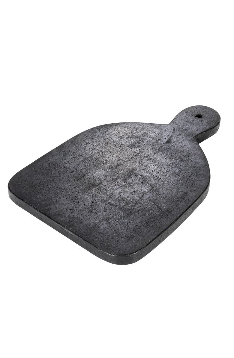 Storied Home Wide Marble Cutting or Charcuterie Board with Handle, Black, Main, color, Black