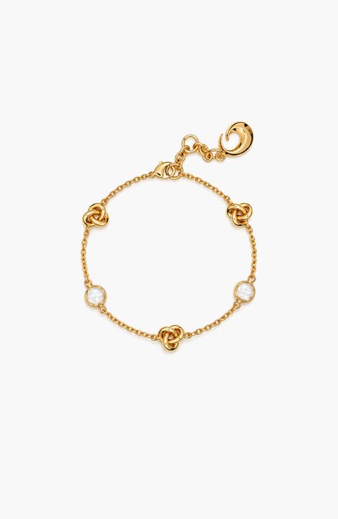 Knot Bracelet In Gold And Crystals