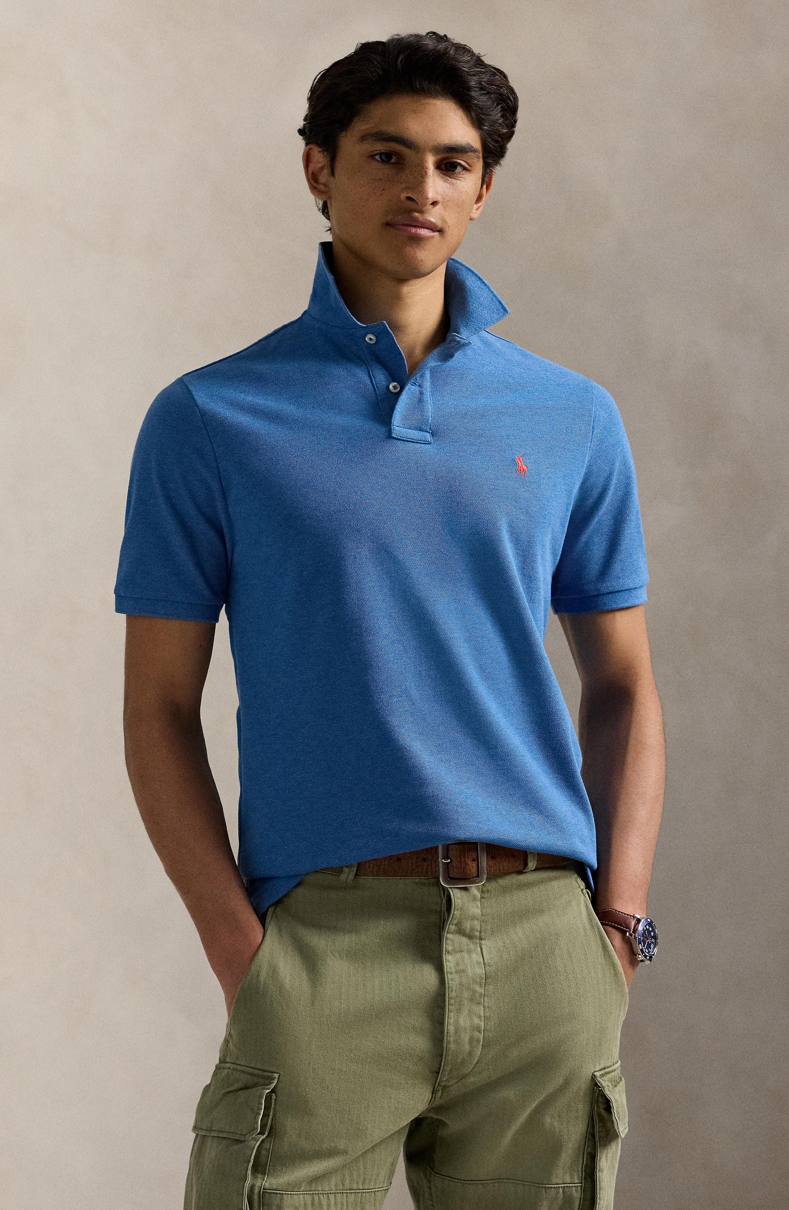 Solid Cotton Polo Shirt - image 2