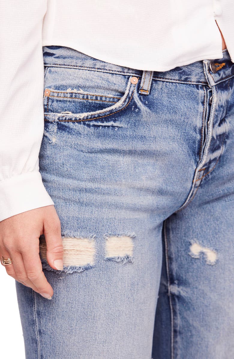 Free People We the Free by Free People Ripped Crop Boyfriend Jeans, Alternate, color, 
