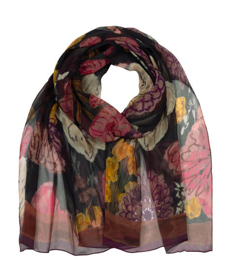 Wildflower Crinkle Silk Wrap
