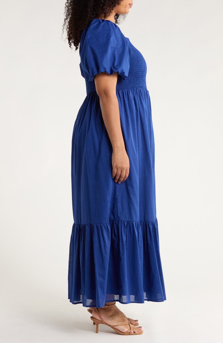 SUGARLIPS Bluebell Smocked Cotton Maxi Dress, Alternate, color, Navy