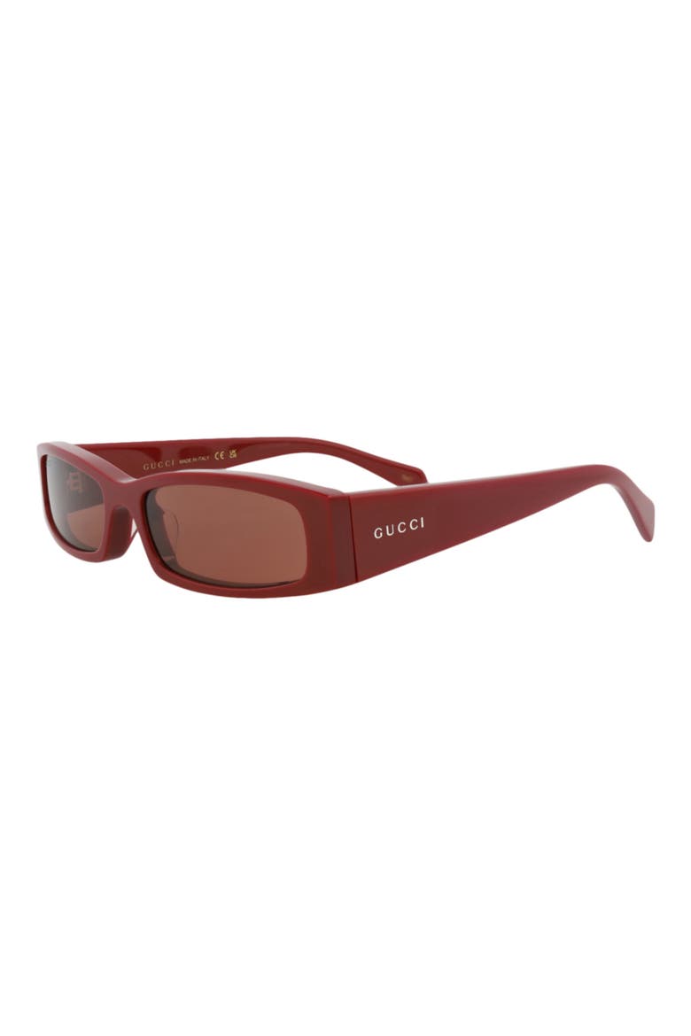 57mm Square Sunglasses, Alternate, color, BURGUNDY BURGUNDY BROWN