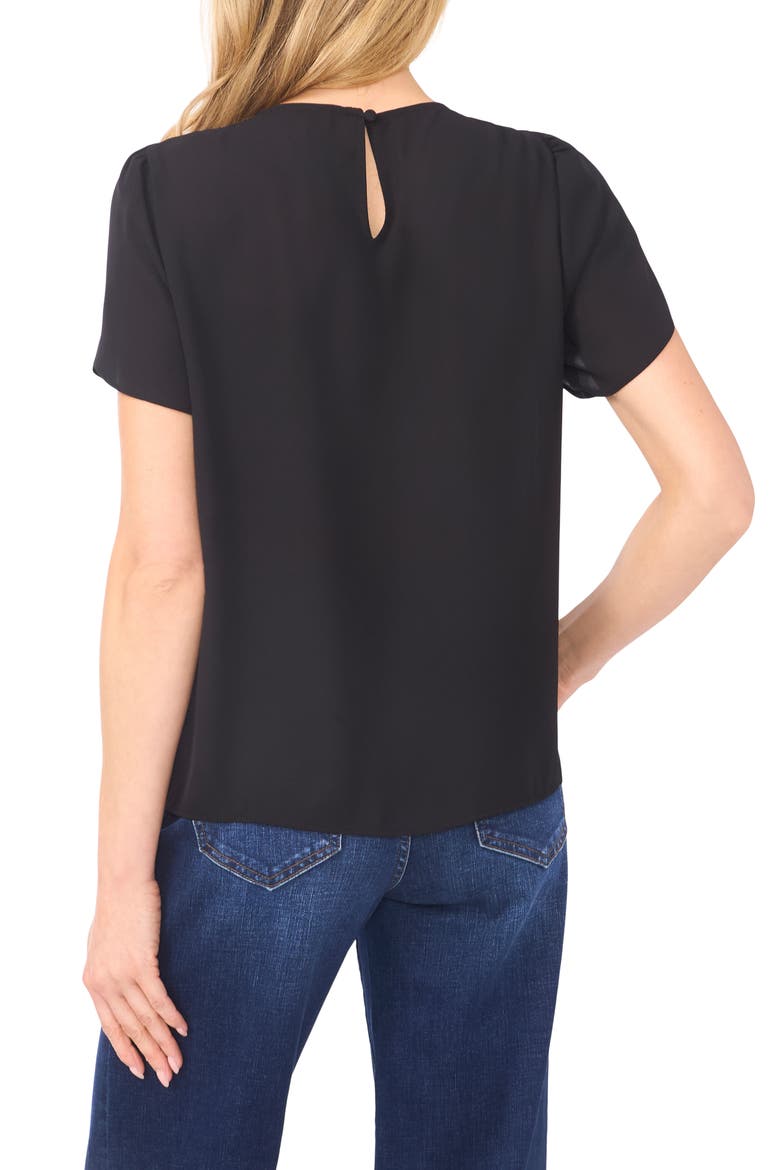 Shirred Tulip Sleeve Top, Alternate, color, RICH BLACK