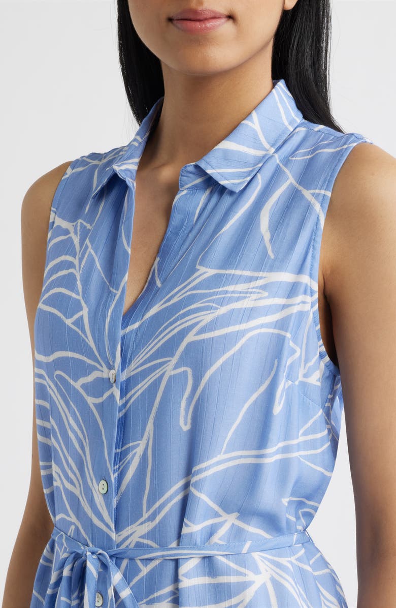 Cloth & Stone Print Tie Waist Sleeveless Midi Shirtdress, Alternate, color, Coastal Bloom
