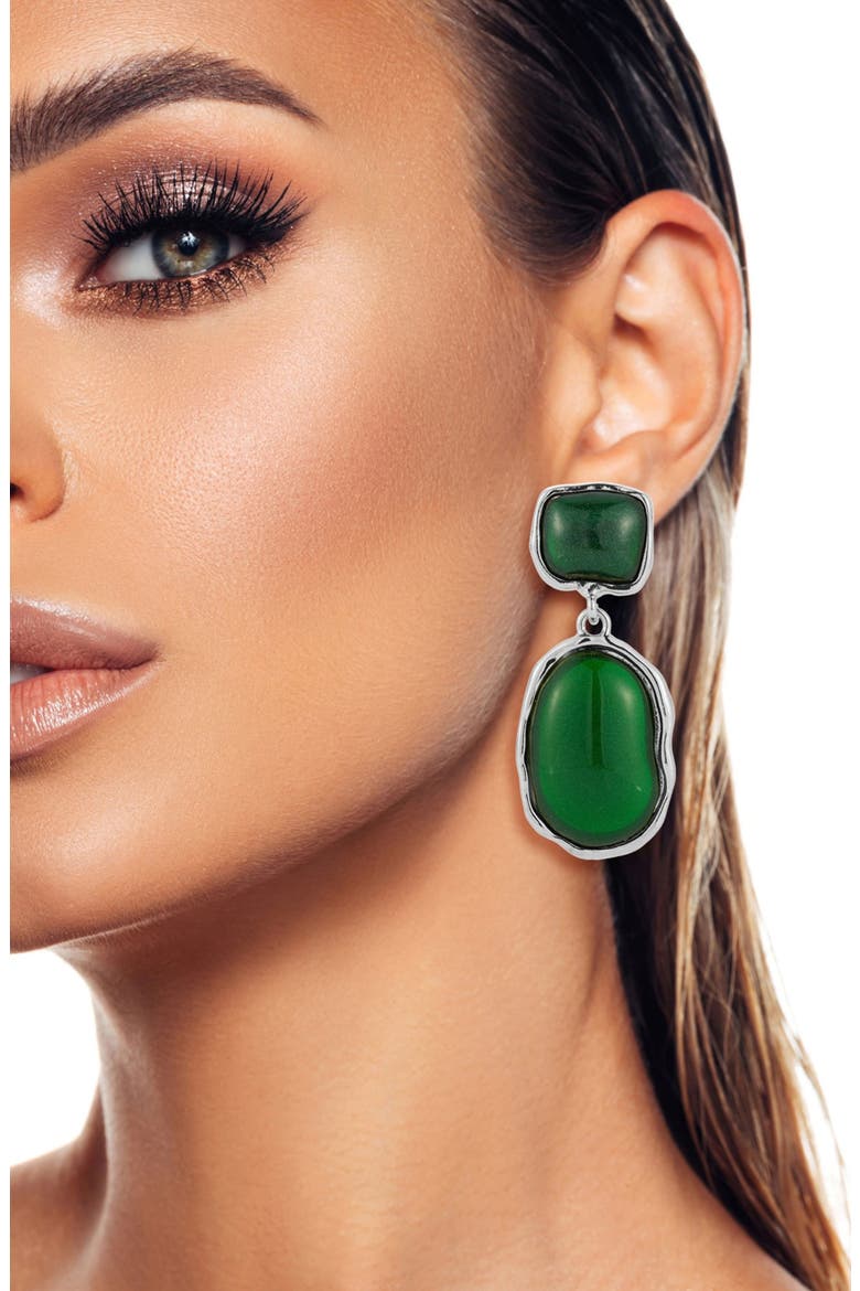 Resin Drop Earrings, Alternate, color, SILVER