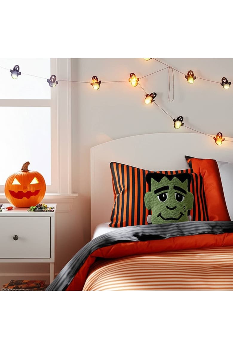 Frankenstein Halloween Accent Pillow 13" x 16", Alternate, color, Green