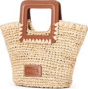 STAUD Shirley Raffia Mini Bucket Bag