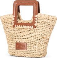 STAUD Shirley Raffia Mini Bucket Bag