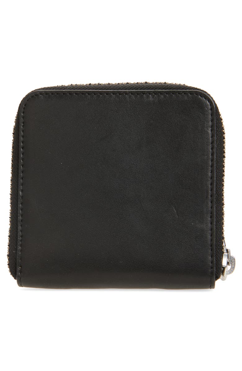 AllSaints Arlo Leather Zip Wallet, Alternate, color, Black