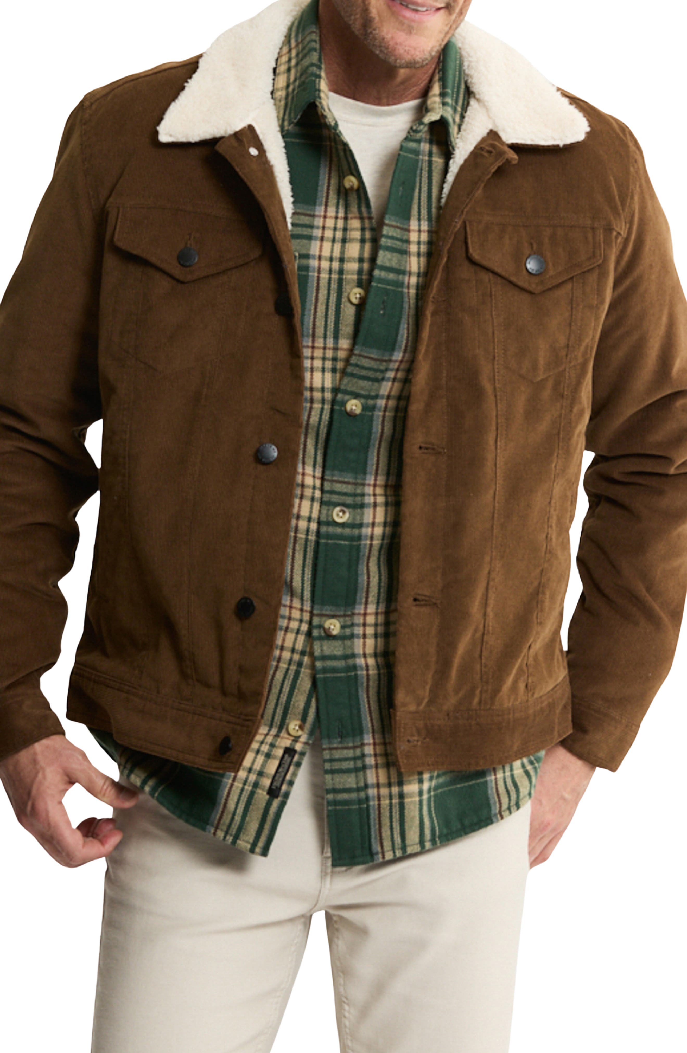 JACHS Faux Shearling Lined Trucker Jacket