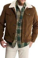 JACHS Faux Shearling Lined Trucker Jacket