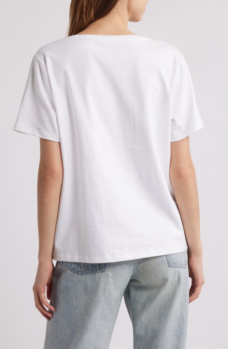 Good American Heritage V-Neck T-Shirt, Alternate, color, White001