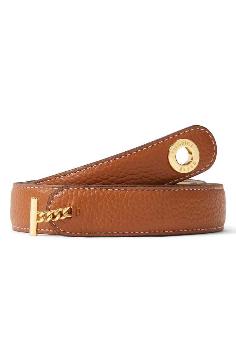 Veronica Beard Anchor Leather Belt, Alternate, color, Hazelwood