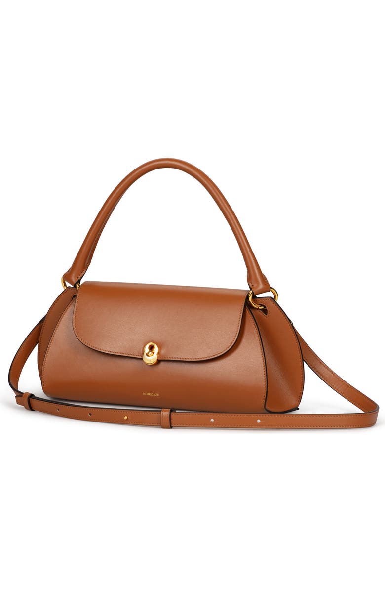 NOIRGAZE Scallop Calf Leather Bag, Alternate, color, Tan