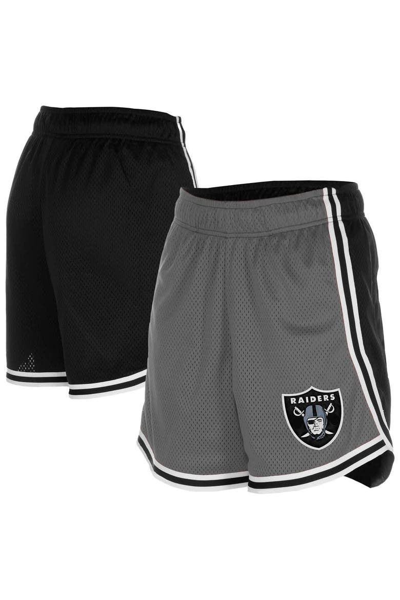 Women's New Era Silver/Black Las Vegas Raiders Sport Classics Mesh Shorts, Main, color, Silver