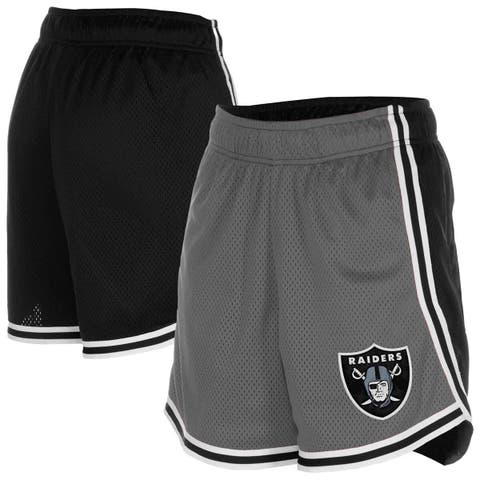 Women's New Era Silver/Black Las Vegas Raiders Sport Classics Mesh Shorts