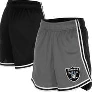 New Era Women's New Era Silver/Black Las Vegas Raiders Sport Classics Mesh Shorts