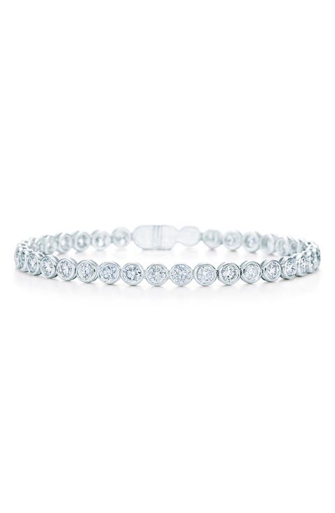 18k Gold Diamond Bezel Set Line Bracelet