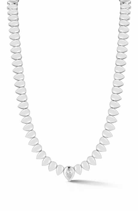 Pear Cubic Zirconia Link Necklace