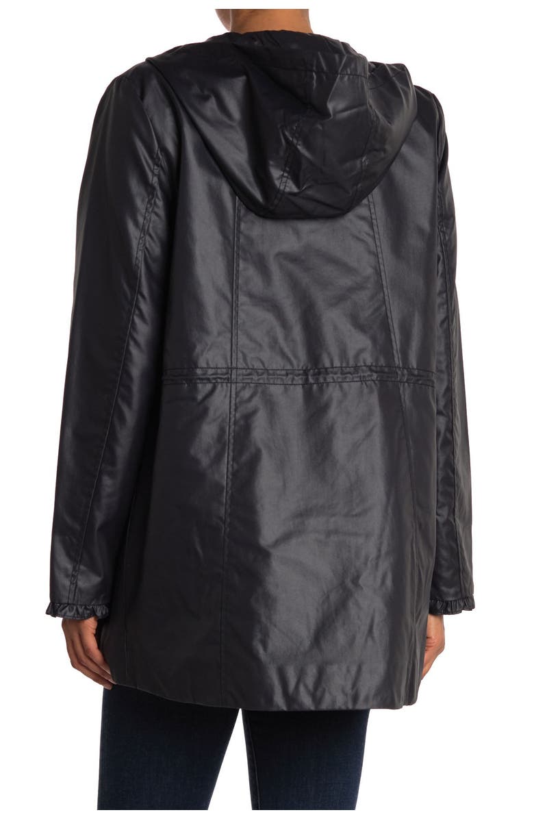 Gal Meets Glam Collection Hooded Raincoat, Alternate, color, Black