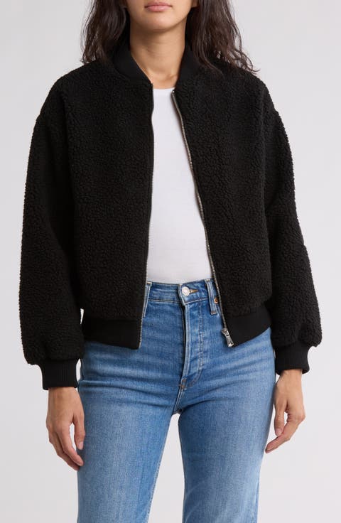Faux Shearling Bomber Jacket