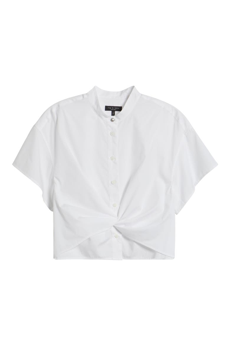 Gretchen Short Sleeve Poplin Button-Up Shirt, Alternate, color, WHITE