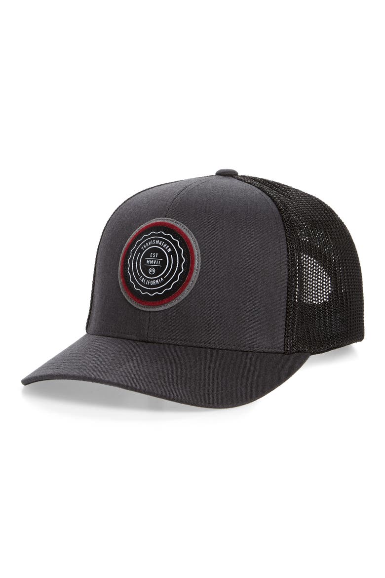 The Patch Trucker Hat, Main, color, Heather Grey Pinstripe