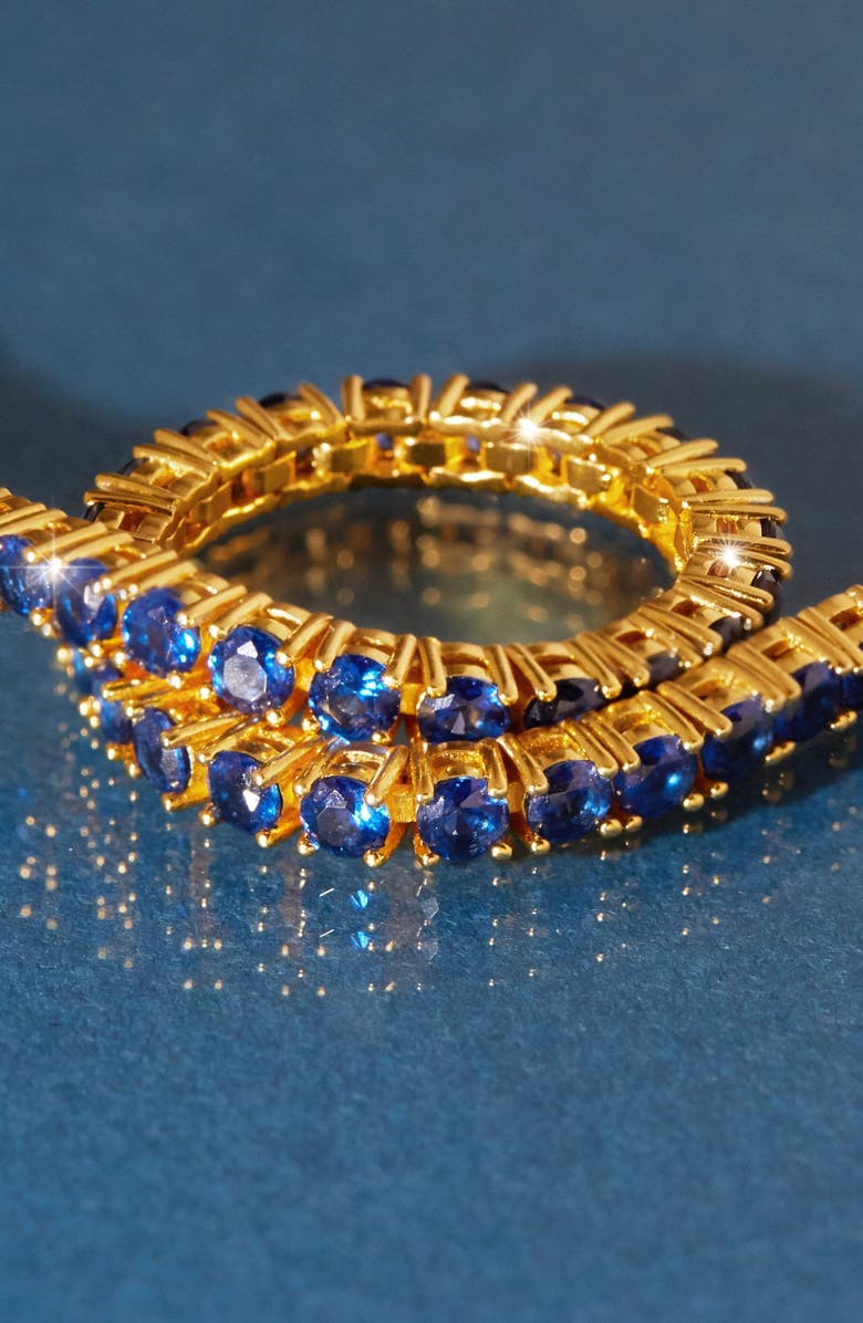 Aurate New York Lab Grown 6ct Sapphire Tennis Bracelet, Alternate, color, Yellow Gold Vermeil