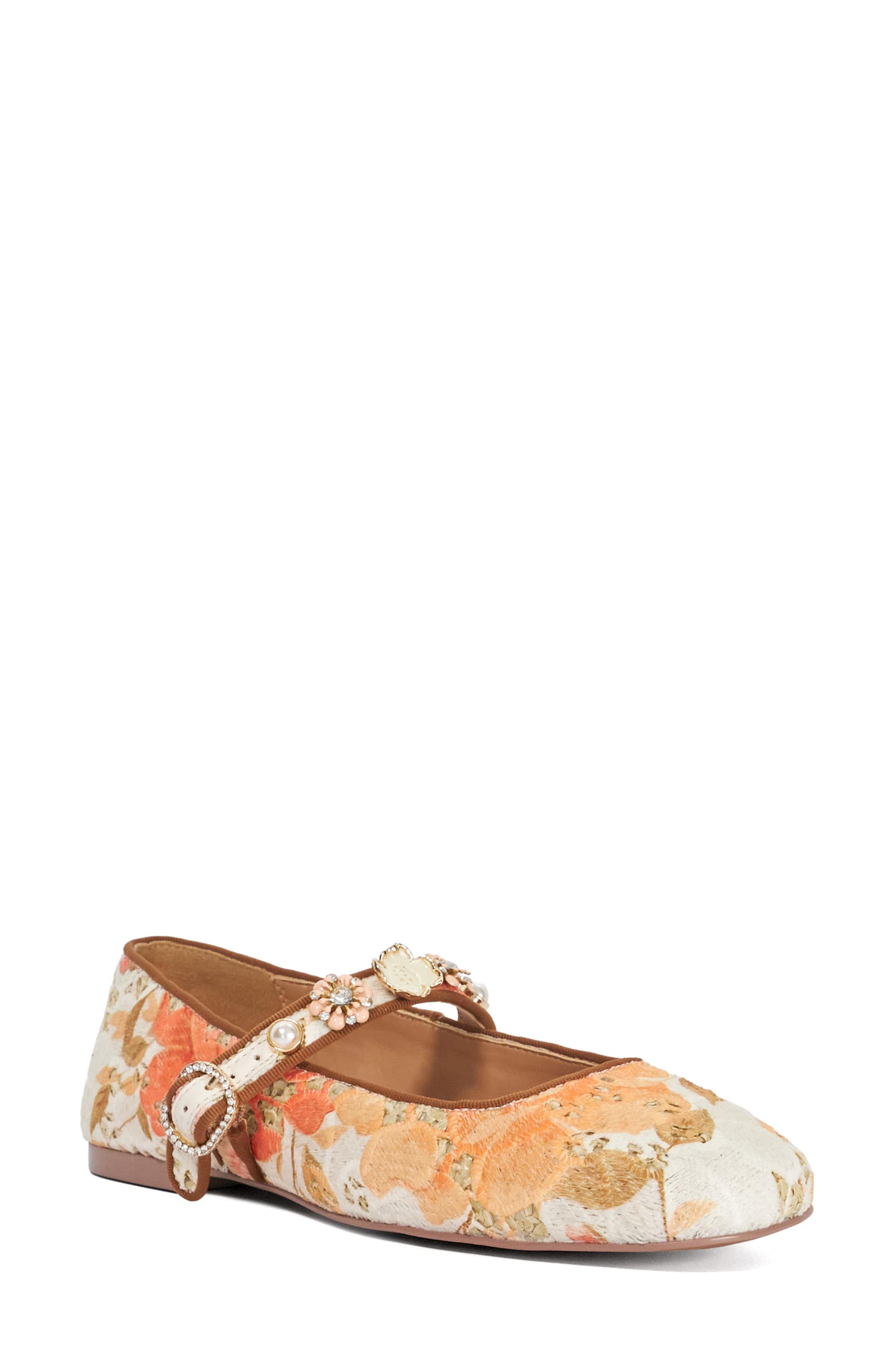 Dune London Hennrietta Mary Jane Flat, Main, color, Multi Raffia