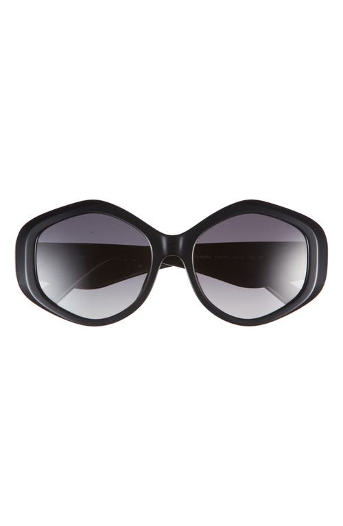 Tory Burch 55mm Gradient Polarized Geometric Sunglasses In Black