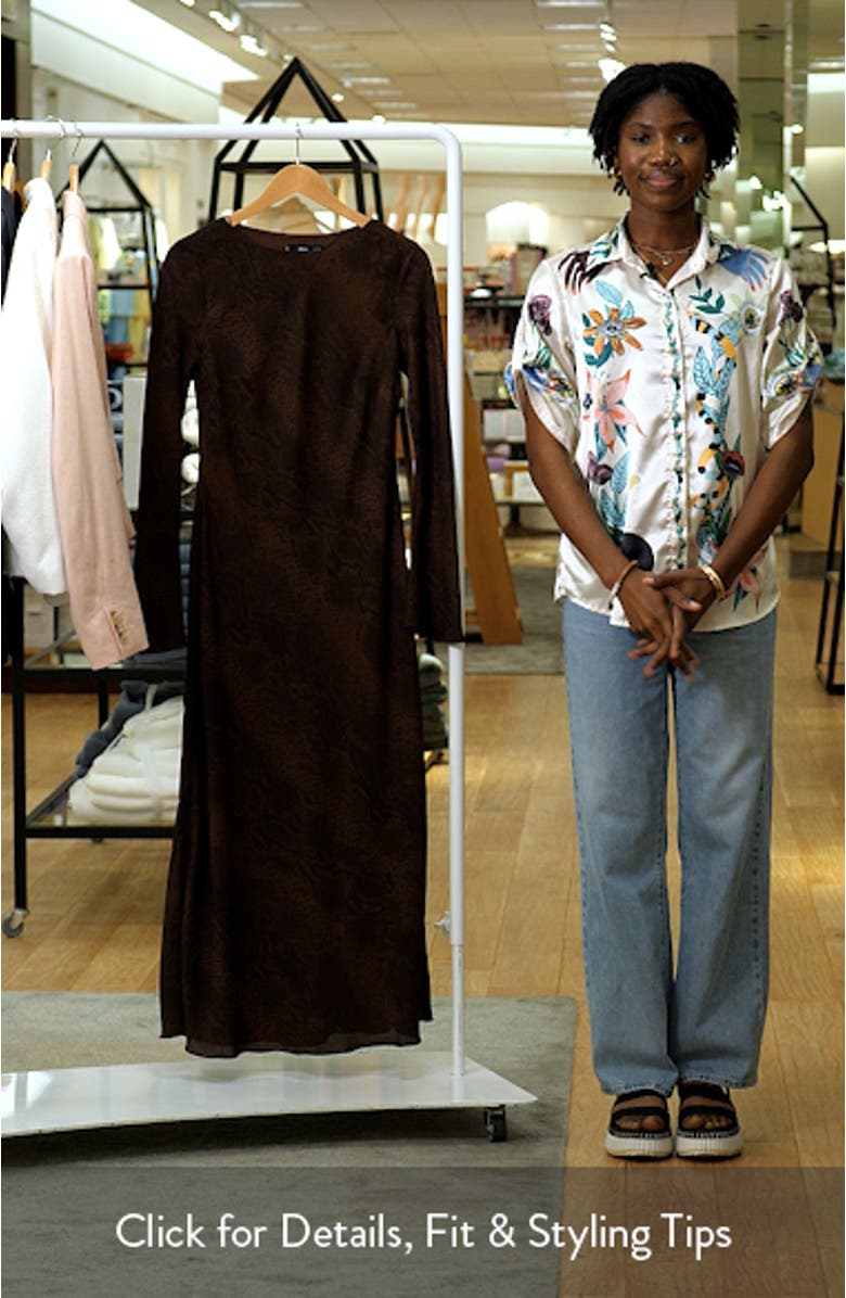 Animal Print Long Sleeve Maxi Dress, sales video thumbnail