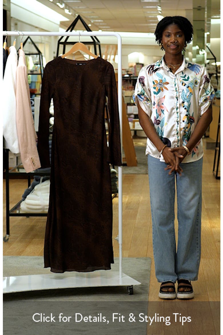 Animal Print Long Sleeve Maxi Dress video