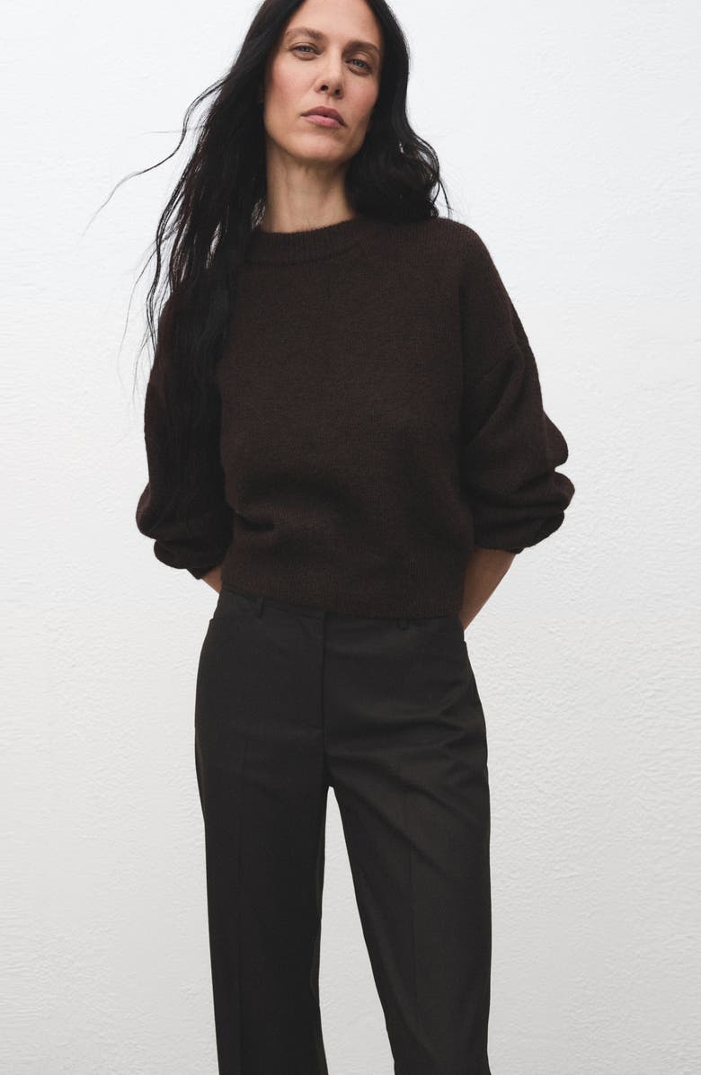 MANGO Flare Pants, Alternate, color, Brown