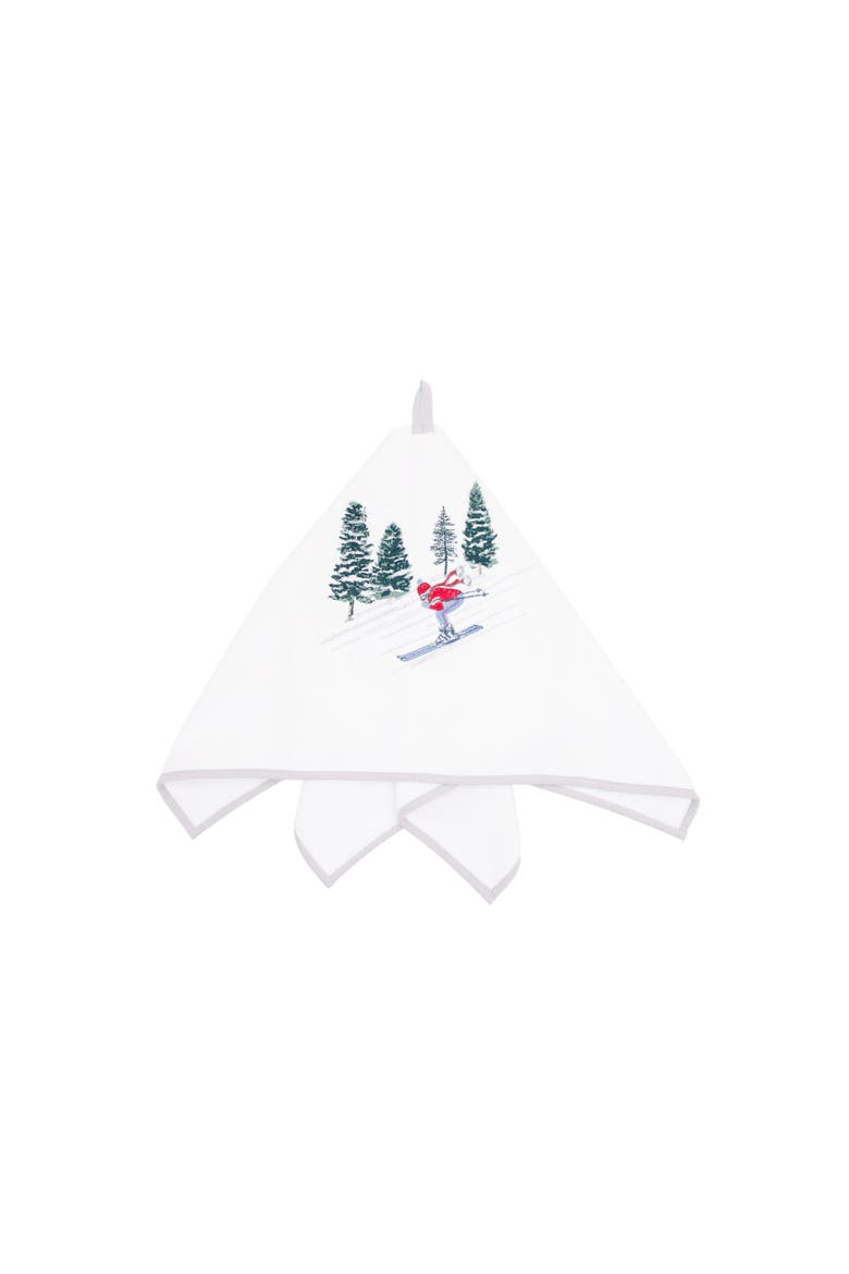 Downhill Skier Terrycloth Kitchen and Bathroom Towel, Alternate, color, Green