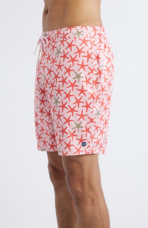 Johnnie-o Seastar Swim Trunks In Porto Pink