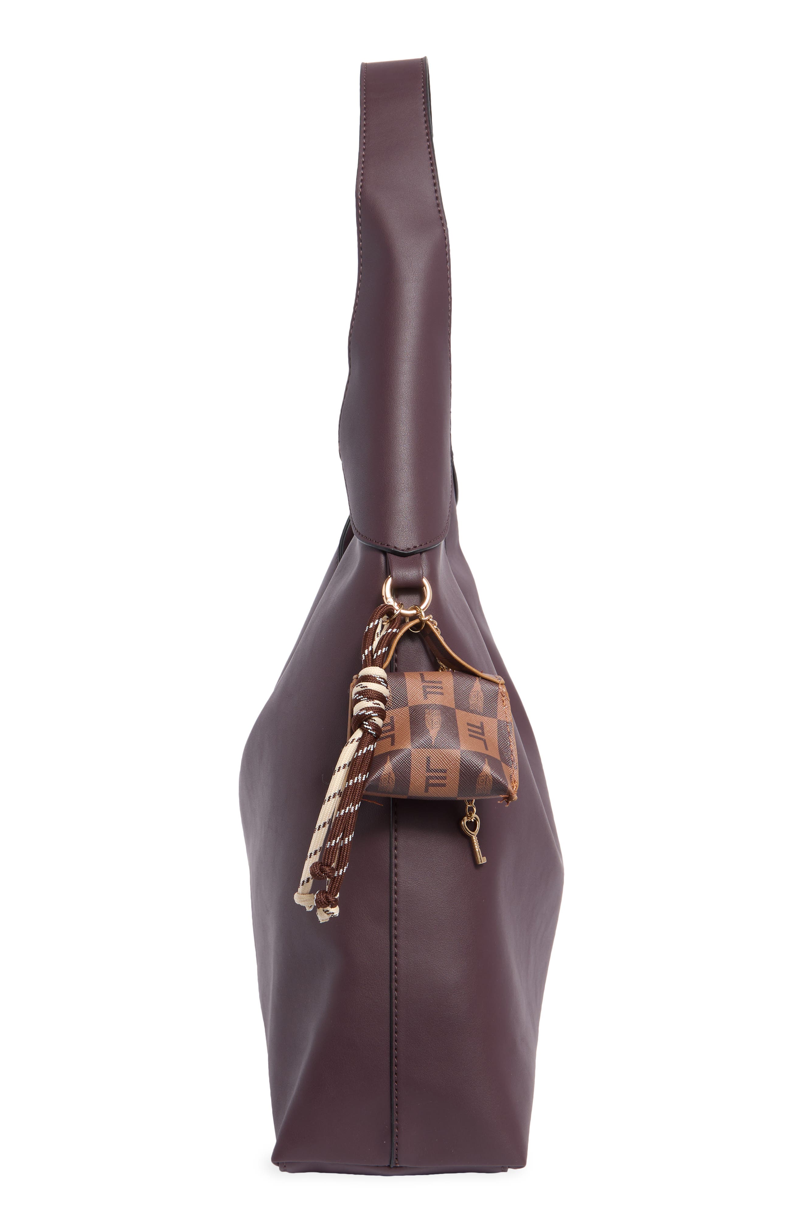 Shopper Tote with Bag Charm, Alternate, color, CHOCOLATE