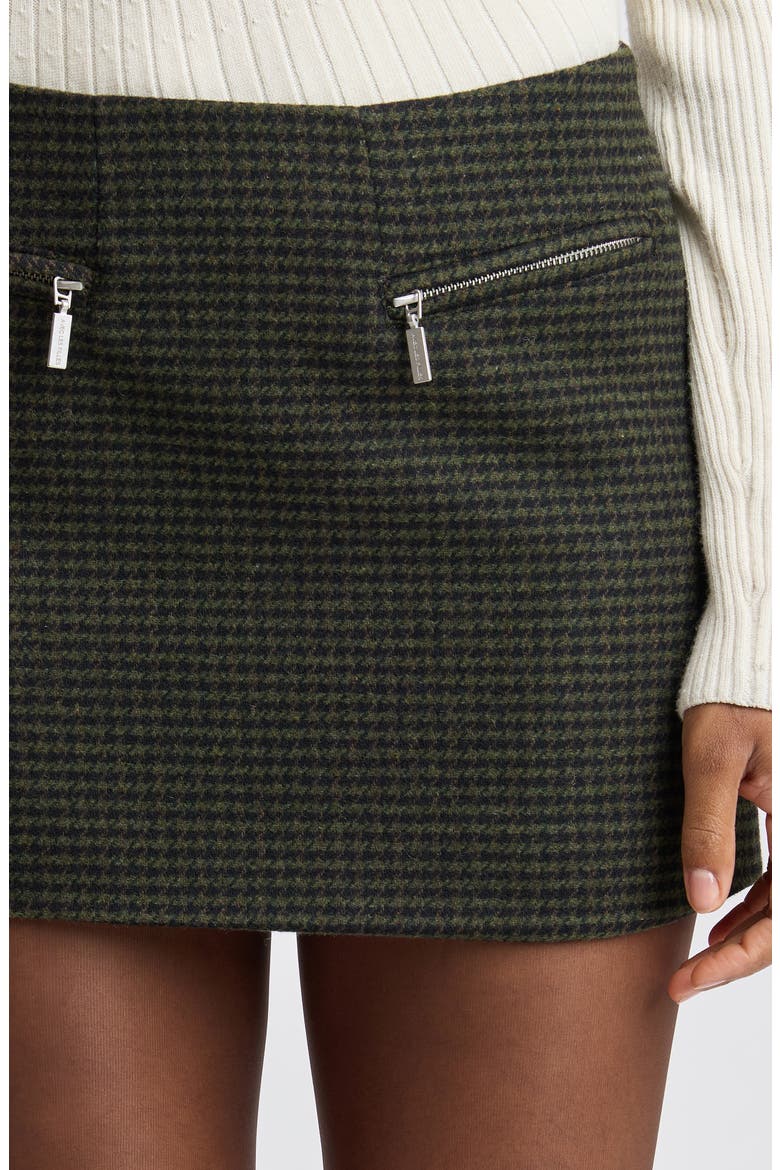 Houndstooth A-Line Miniskirt, Alternate, color, NAVY/GREEN HOUNDSTOOTH