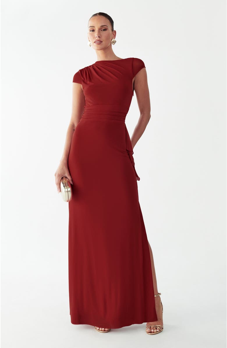 BWLDR Howard Maxi Dress, Alternate, color, Rust