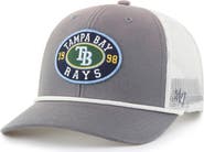 '47 Men's '47 Gray/White Tampa Bay Rays Tide Sweep Rope Trucker Adjustable Hat