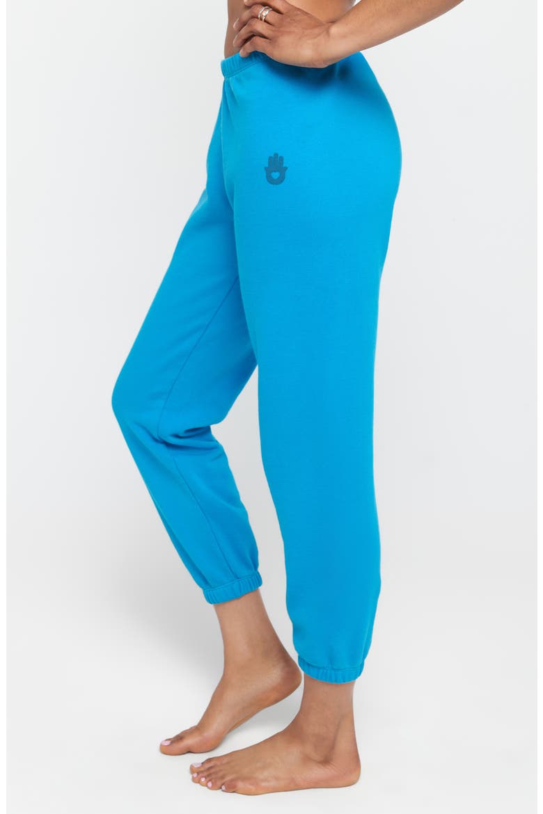 Hamsa Luna Cotton & Modal Sweatpants, Alternate, color, AZUL