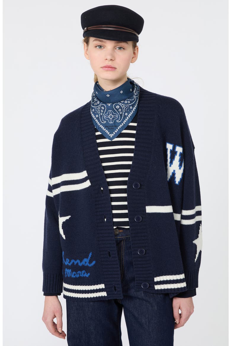 Belgio Wool Cardigan, Alternate, color, ULTRAMARINE