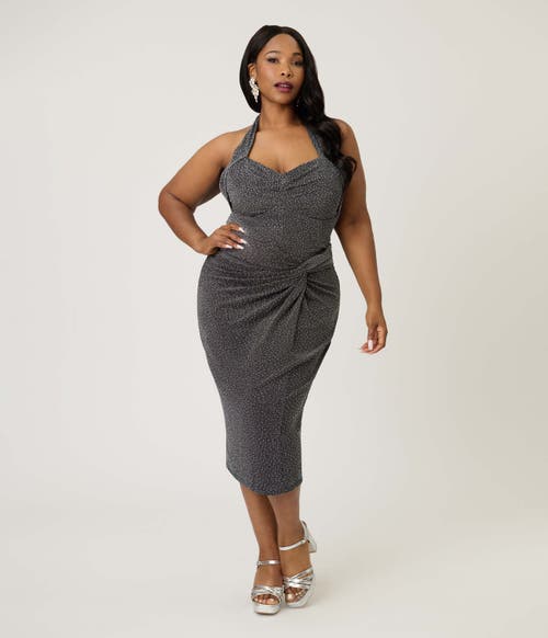 Unique Vintage Plus Size Romper & Sarong Set In Gray