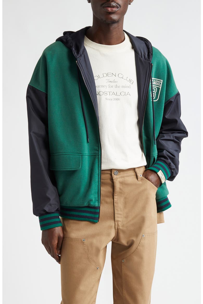 Gender Inclusive Reversible Full Zip Hoodie, Main, color, HUNTER GREEN/ SKY CAPTAIN