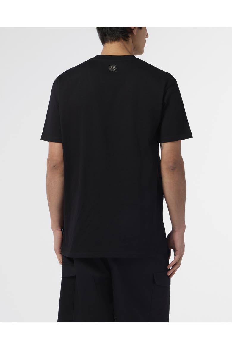 Round Neck T-Shirt Skull Stones Men, Alternate, color, black