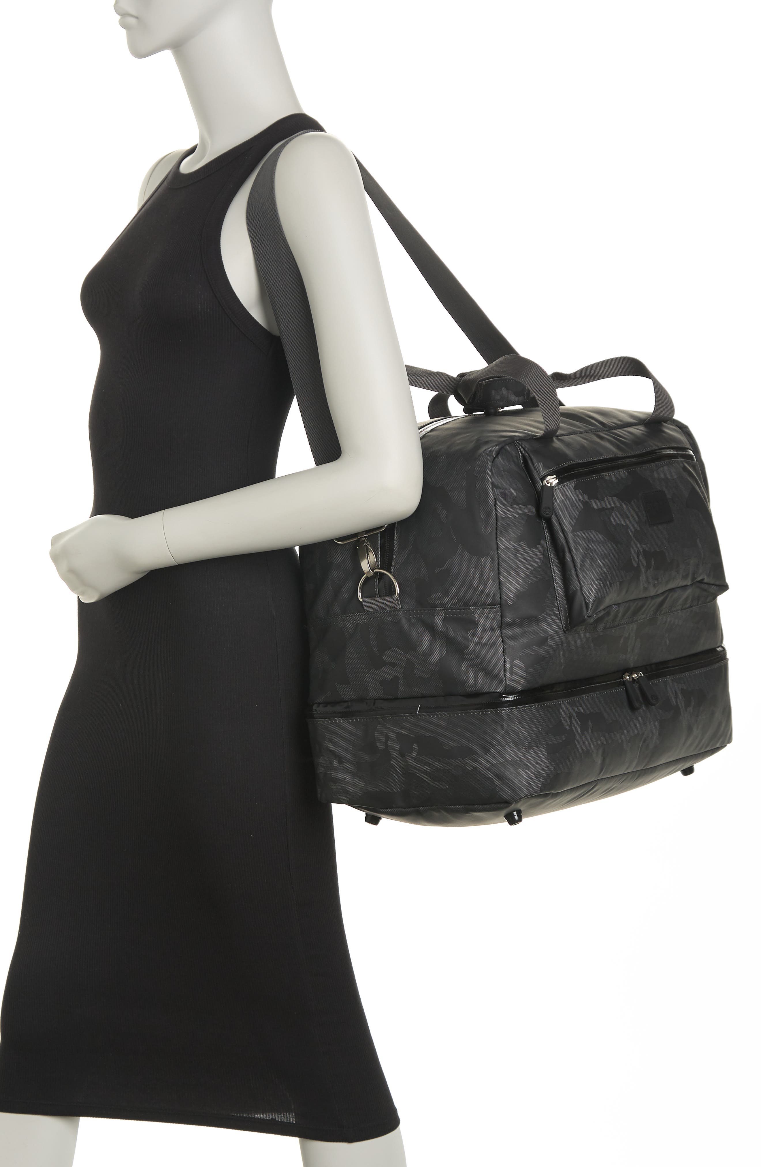 Camo Print Duffle Bag, Alternate, color, CHARCOAL CAMO