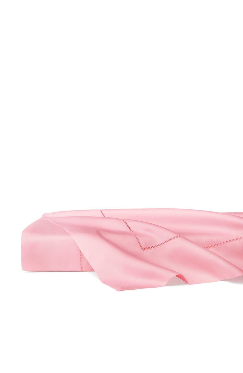 SFERRA Fiona Cotton Sateen Flat Sheet, Main, color, Carnation