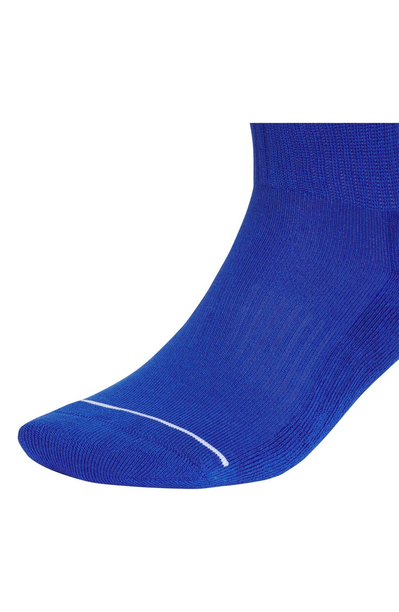 adidas Gender Inclusive Originals Trefoil 3-Pack Quarter Socks, Alternate, color, Royal Blue/ White Grey/ Green