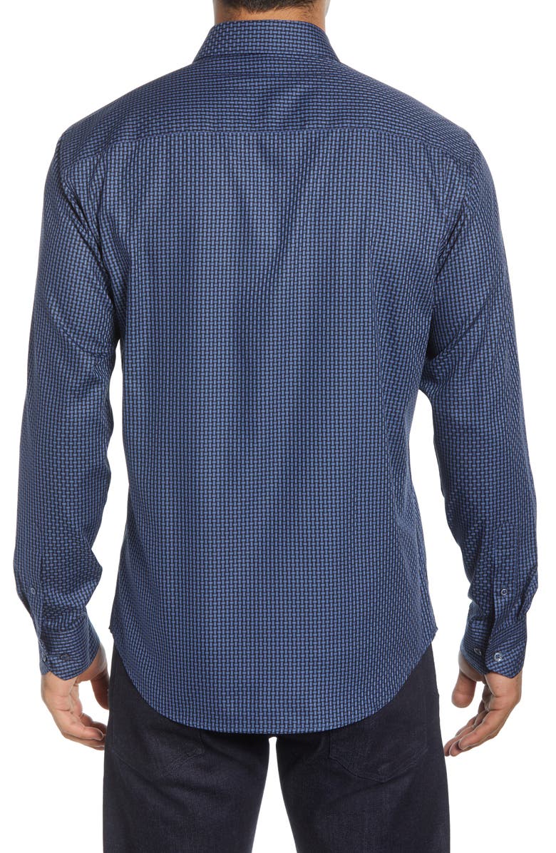 Bugatchi Shaped Fit Cotton Shirt, Alternate, color, 